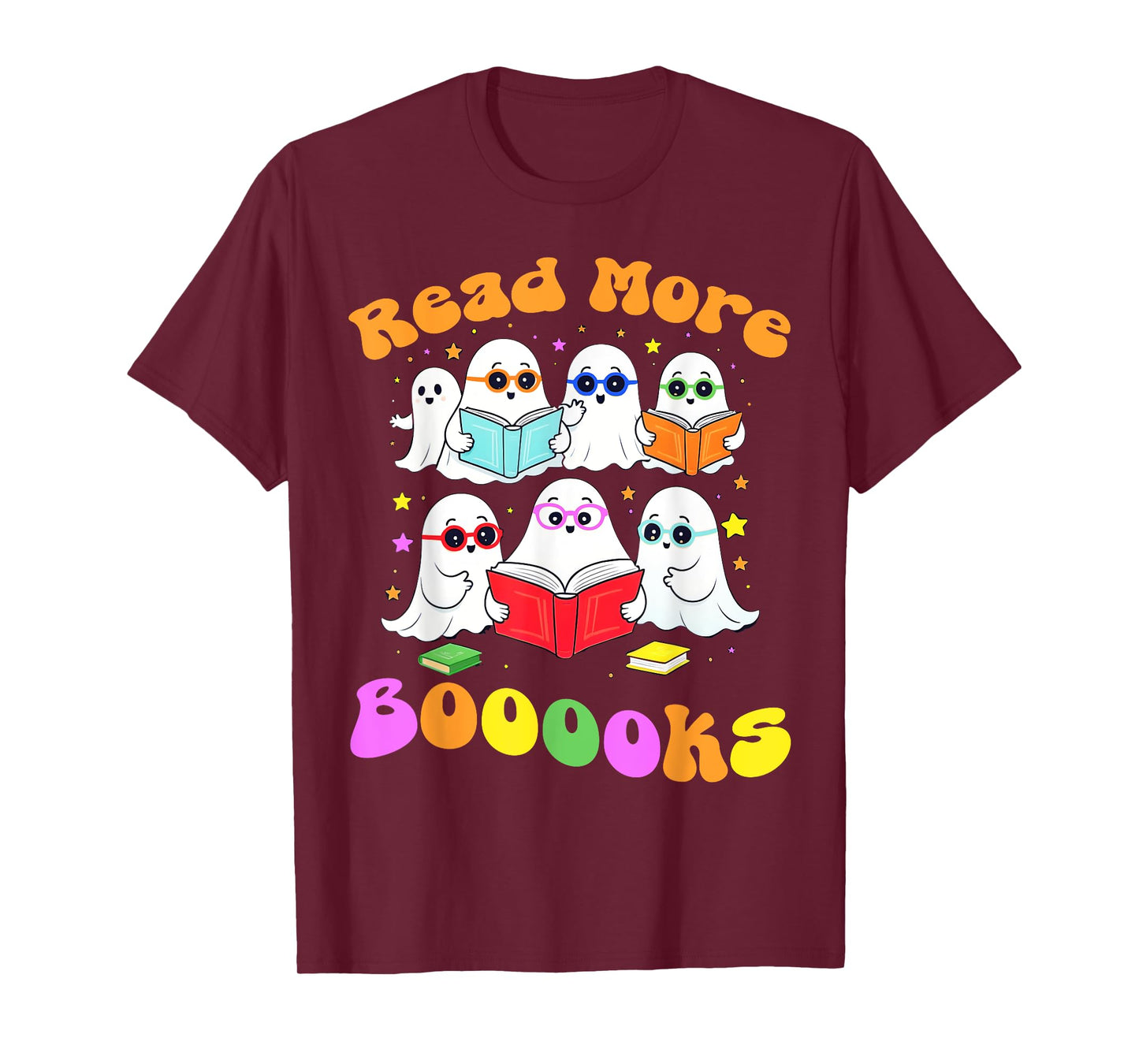 Read More Books Ghost Book Halloween Boooooks Teacher Kids T-Shirt