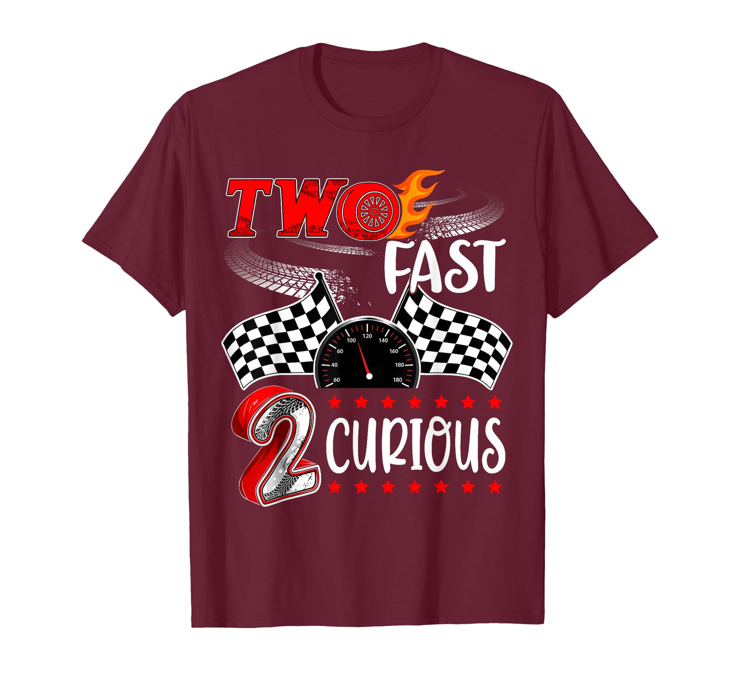 Two Fast 2 Curious Racing 2nd Birthday Two Fast Birthday T-Shirt