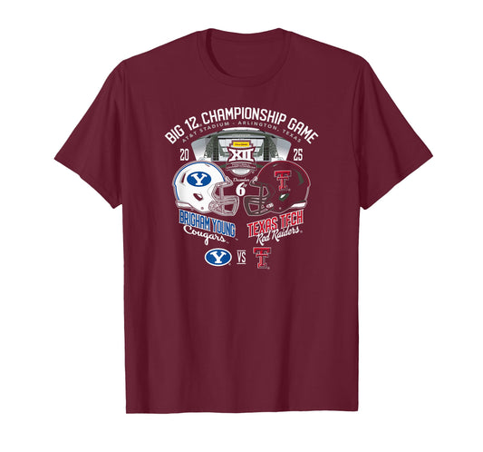 BYU vs Texas Tech Big 12 Championship 2025 Football Black T-Shirt
