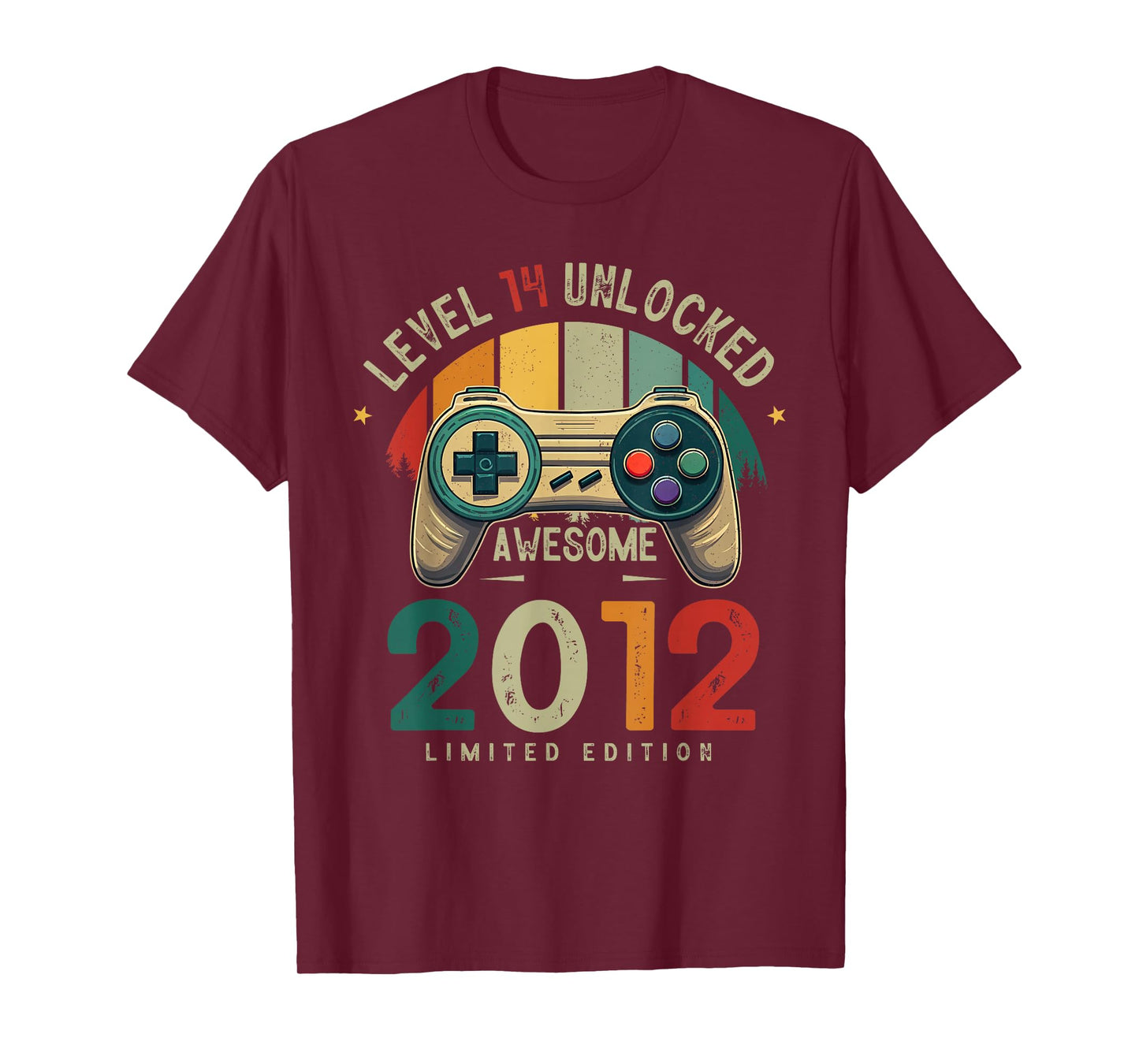 Level 14 Unlocked Awesome Since 2012 14th Birthday Gaming T-Shirt
