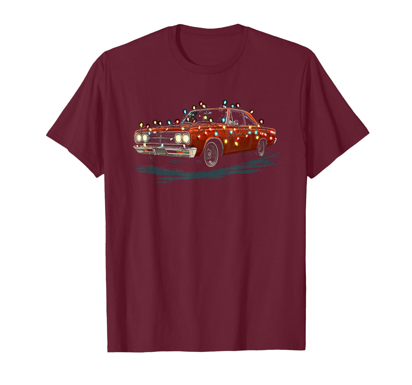 Funny Muscle Car Christmas Graphics Lights Lover T-Shirt