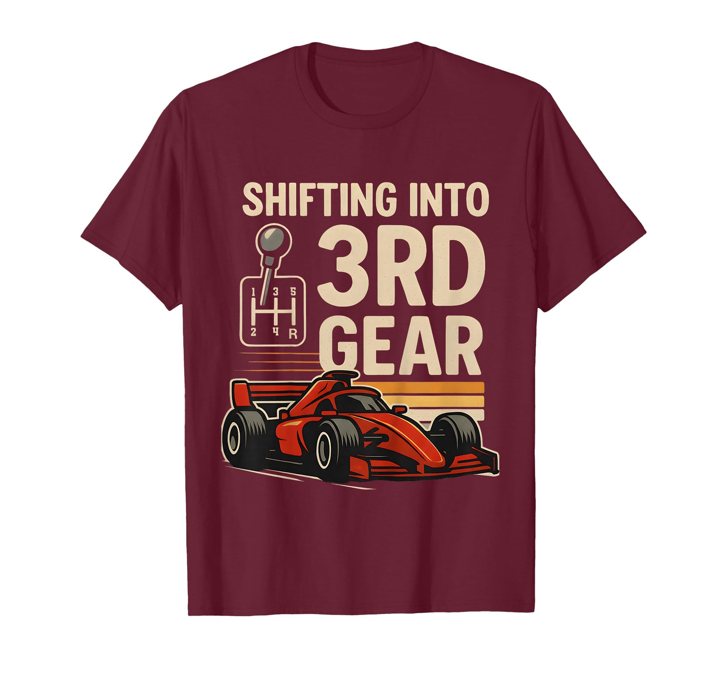 Kids Shifting Into Third Gear 3rd Birthday Girl Boy Race Car 3Yr T-Shirt
