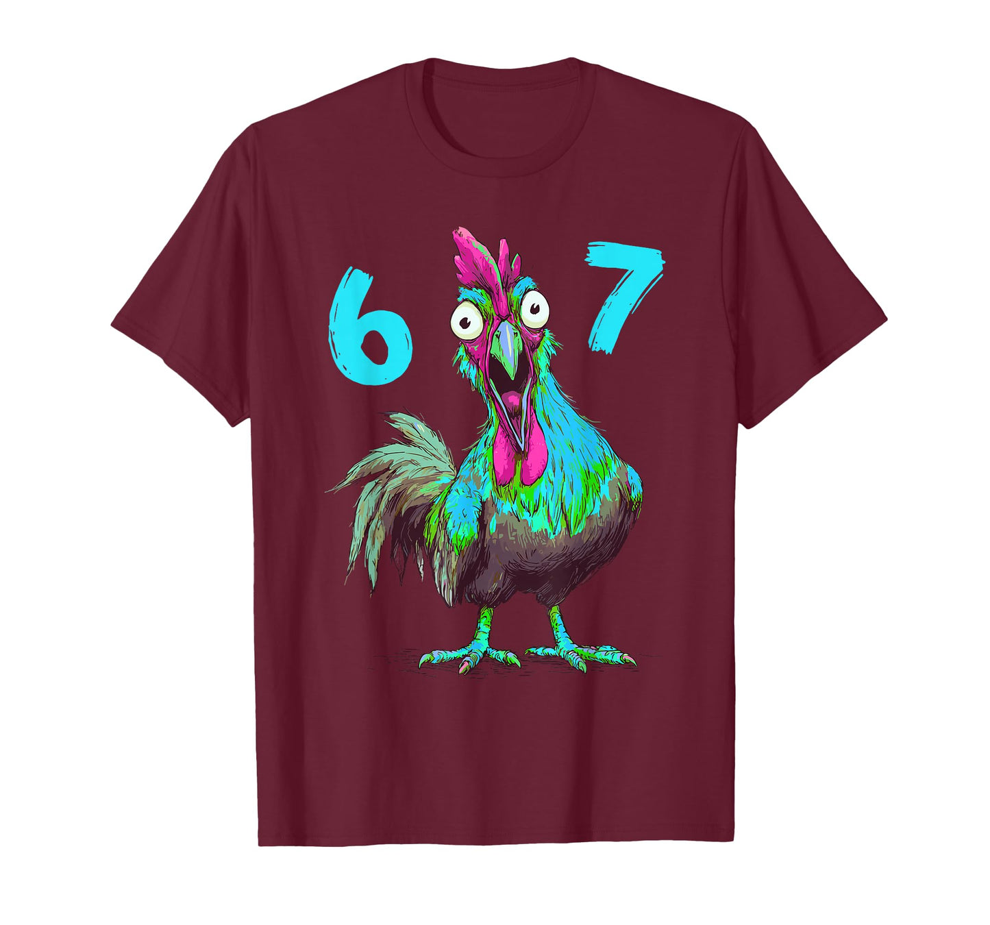 Six Seven 6 7 Italian Chicken Brainrot 67 Gamer Meme T-Shirt