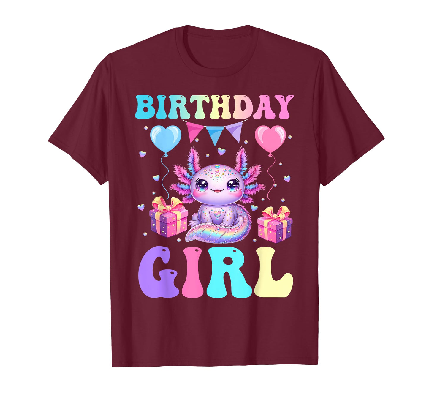 Axolotl Birthday Girl Bday Party Alotl Family Matching Kids T-Shirt