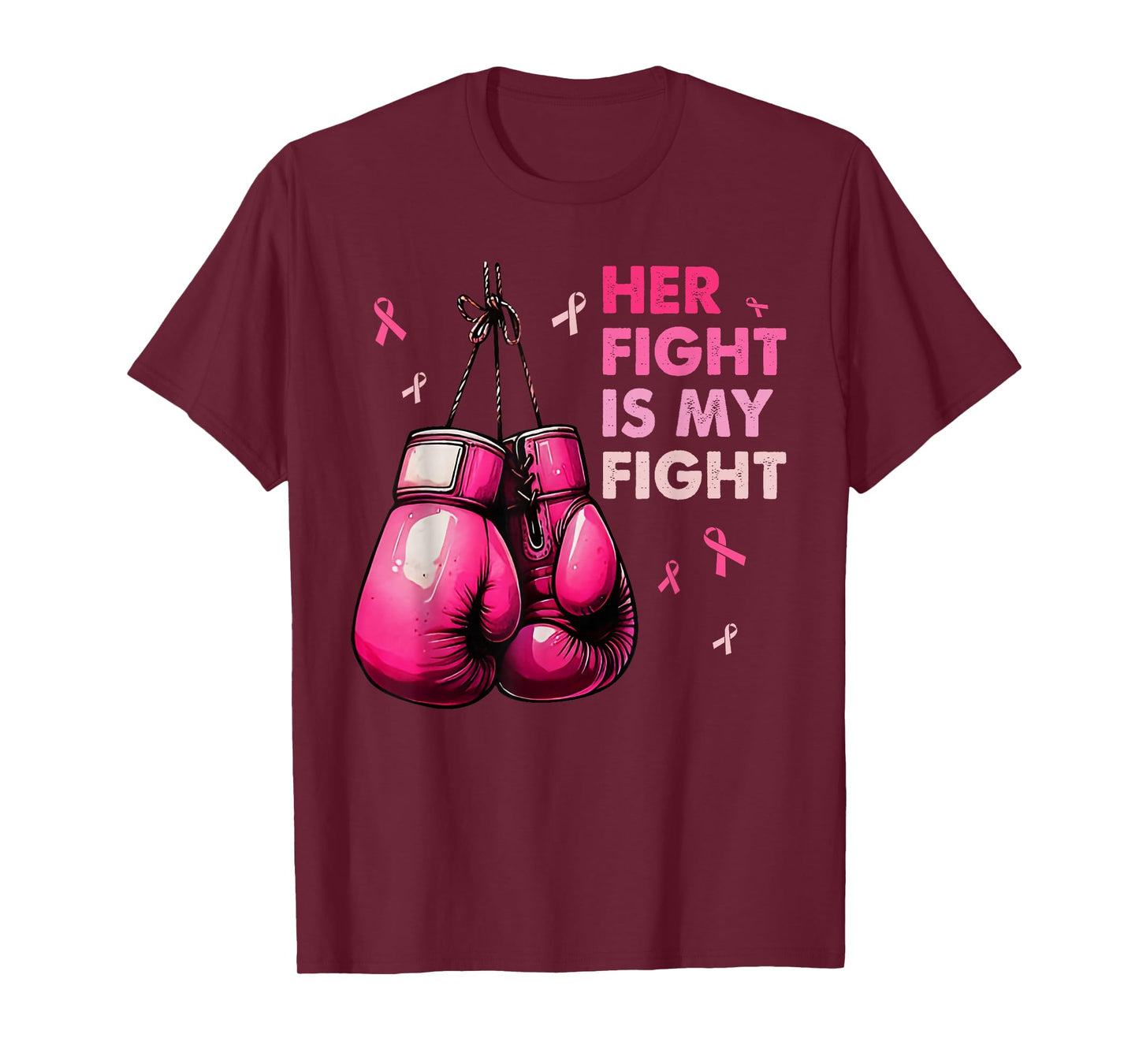Breast Cancer Awareness Husband Support Squad Boxing Gloves T-Shirt