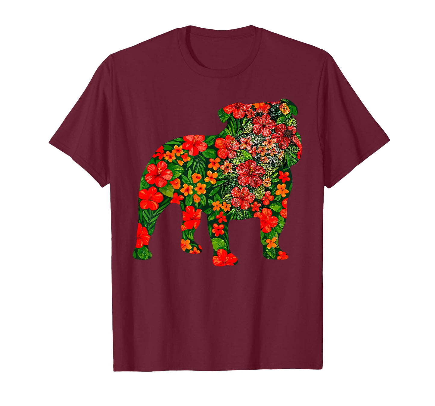 Floral English Bulldog T-Shirt
