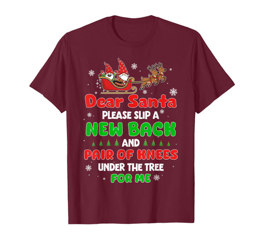 Dear Santa Please Bring Me a New Back & Knees This Christmas T-Shirt