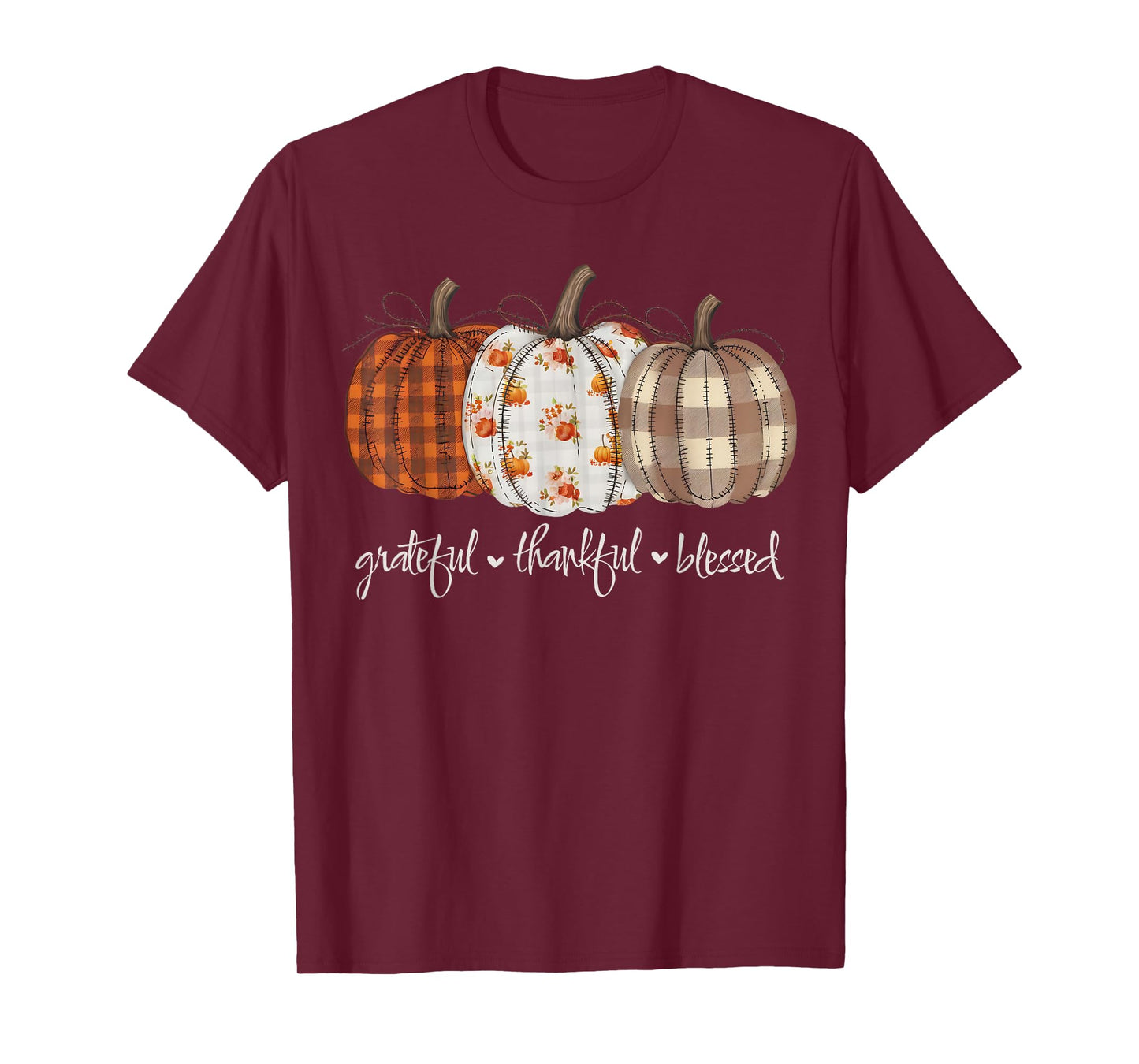 Grateful Thankful Blessed Retro Pumpkin Fall Thanksgiving T-Shirt