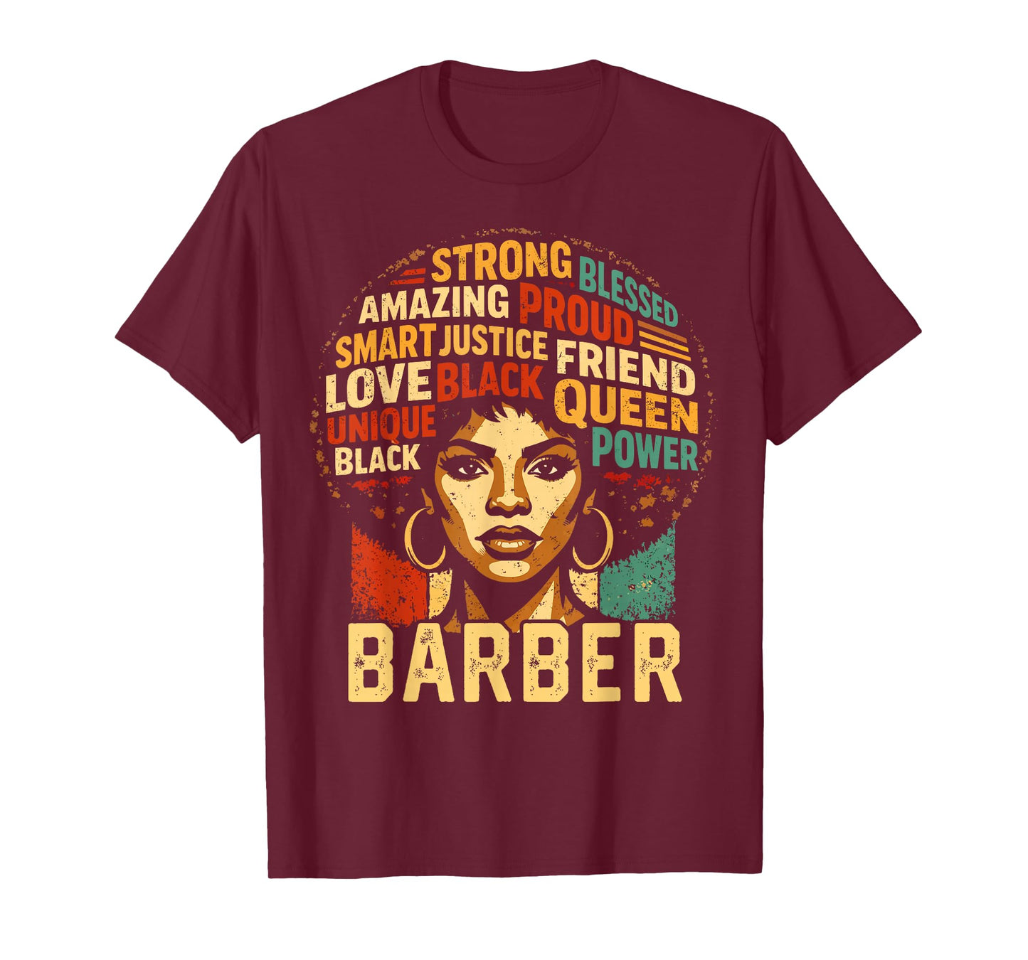 Barber Black History Month Powerful Black Pride Art Design T-Shirt