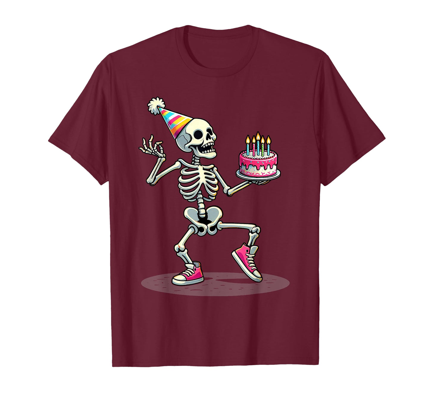 Funny Halloween Birthday Party Halloween Skeleton Birthday T-Shirt