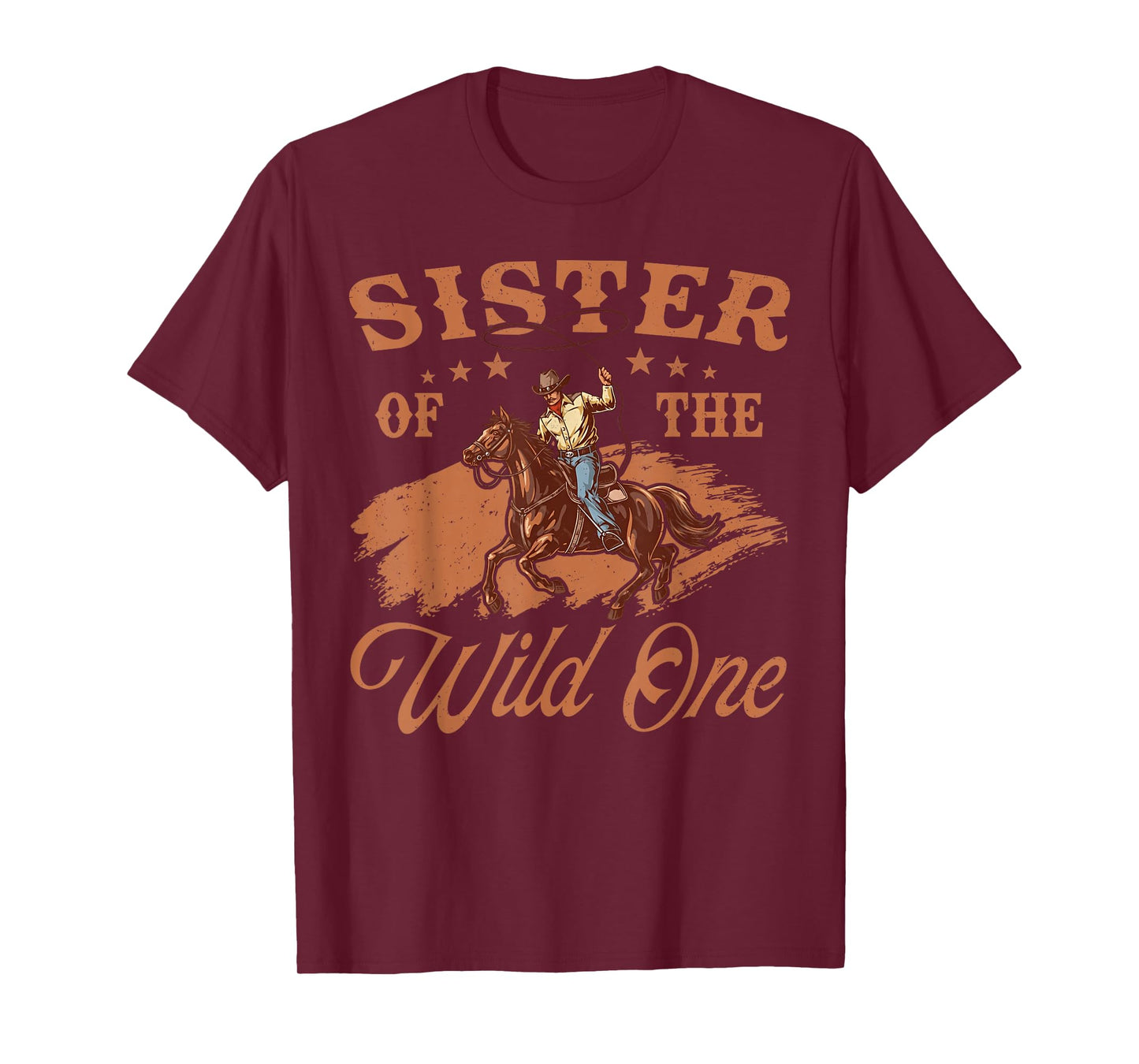 Sister of The Wild One Cowboy Western Rodeo Party Matching T-Shirt