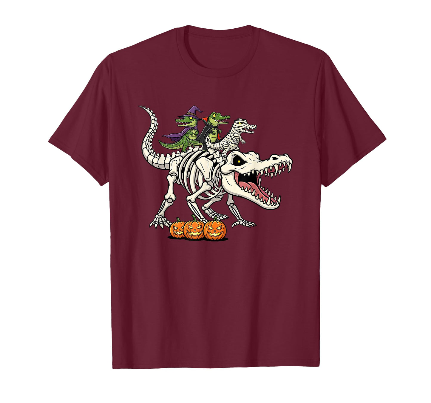 Alligator Skeleton Mummy Witch Halloween Kids Mens Womens T-Shirt