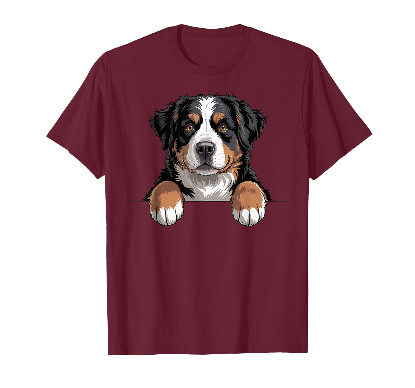 Bernese Mountain Dog Funny Peeking Pocket Berner Puppy T-Shirt