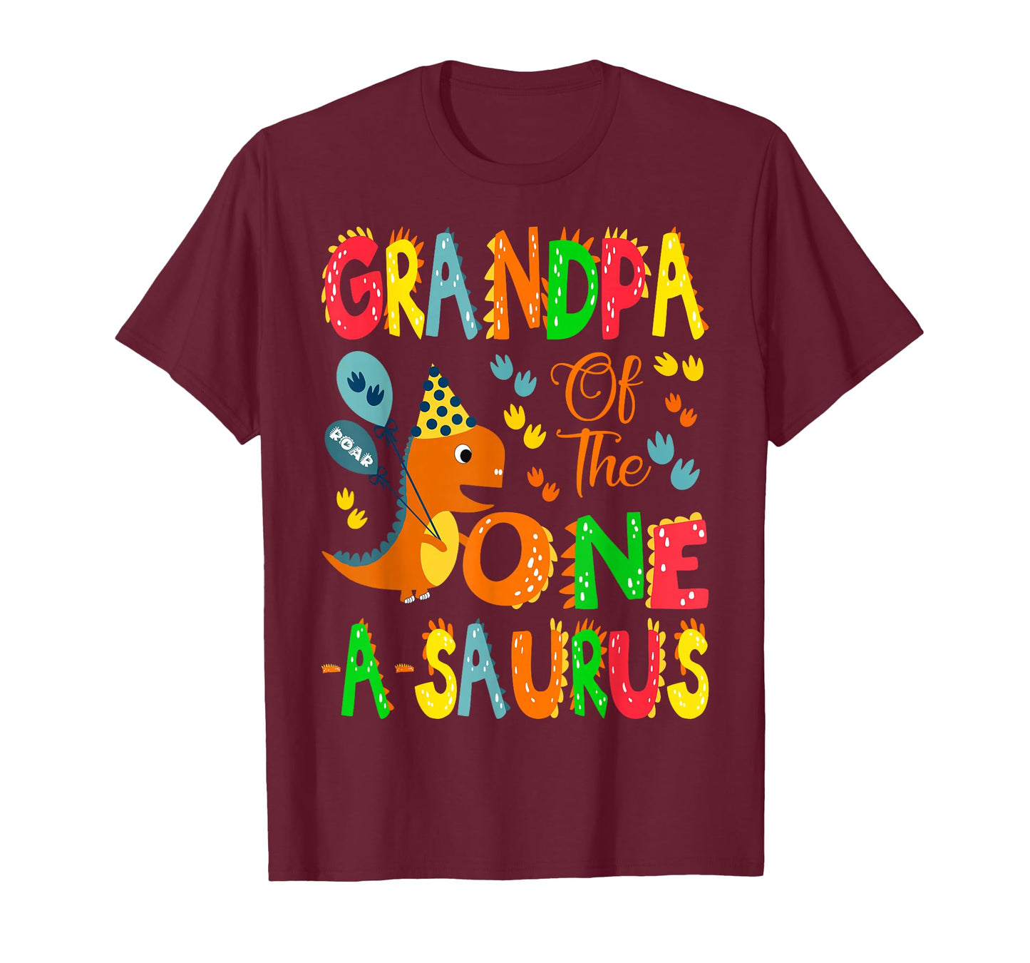 Grandpa of The One-A-Saurus 1st Birthday Boy Dinosaur Lover T-Shirt