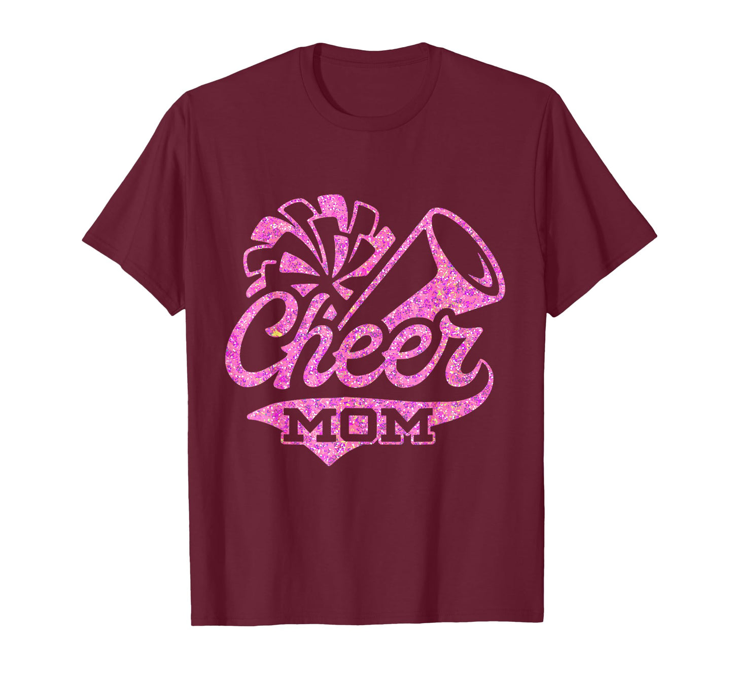 Cheerleader Black Pink Pom Pom Cheer Mom Biggest Fan T-Shirt