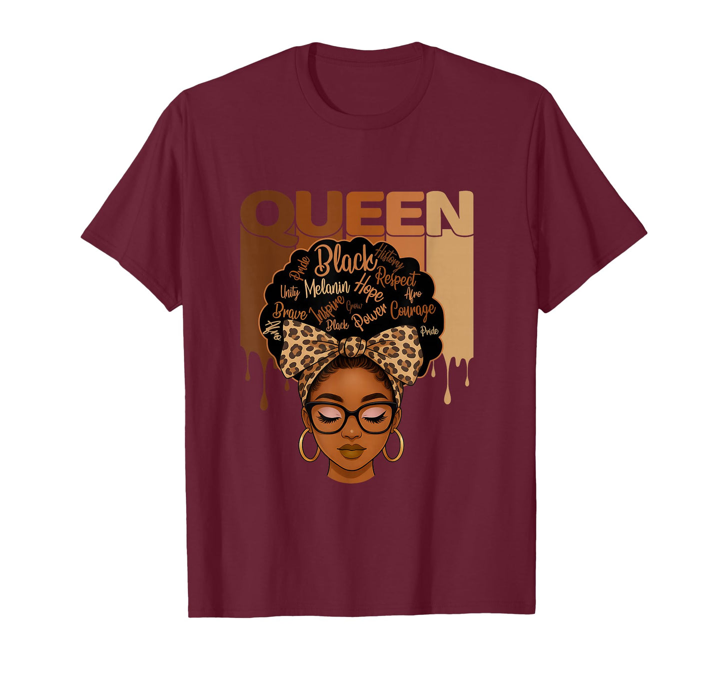 Retro Woman Melanin Queen African American Black History T-Shirt
