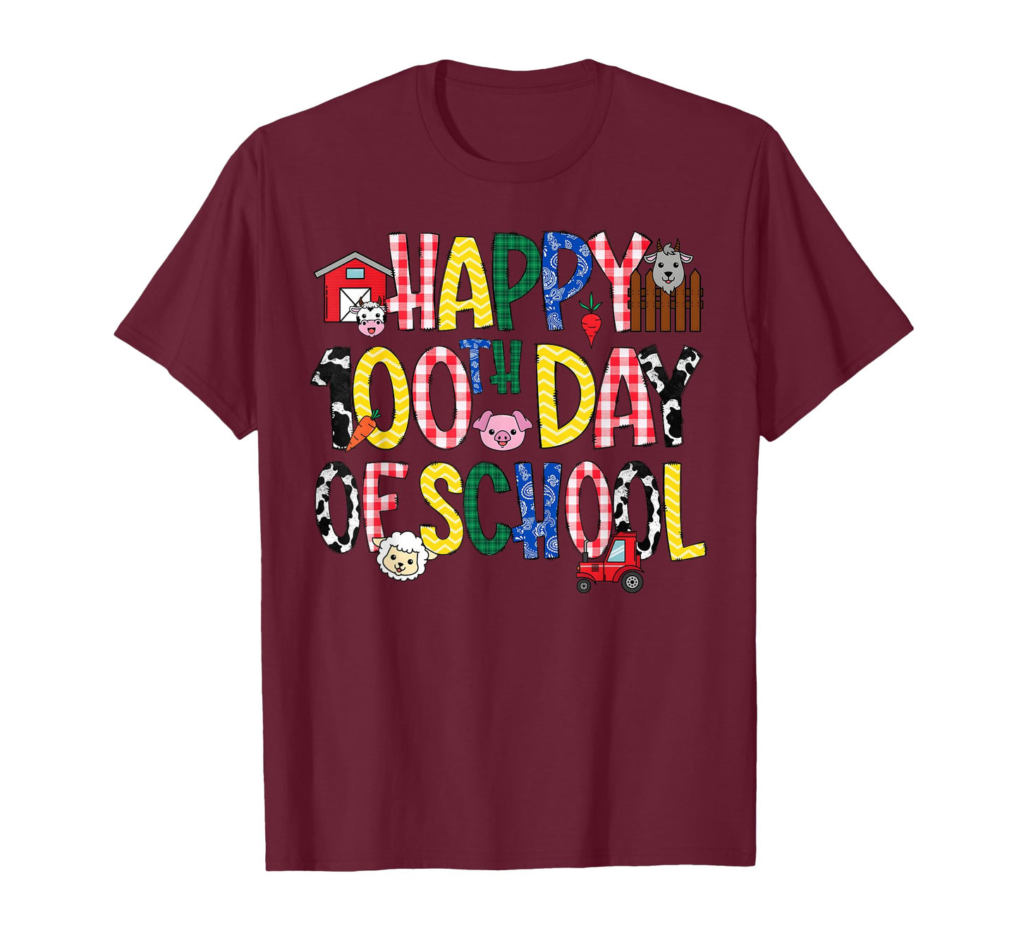 100 Days of School Farm Animal 100th Day of School Kids T-Shirt