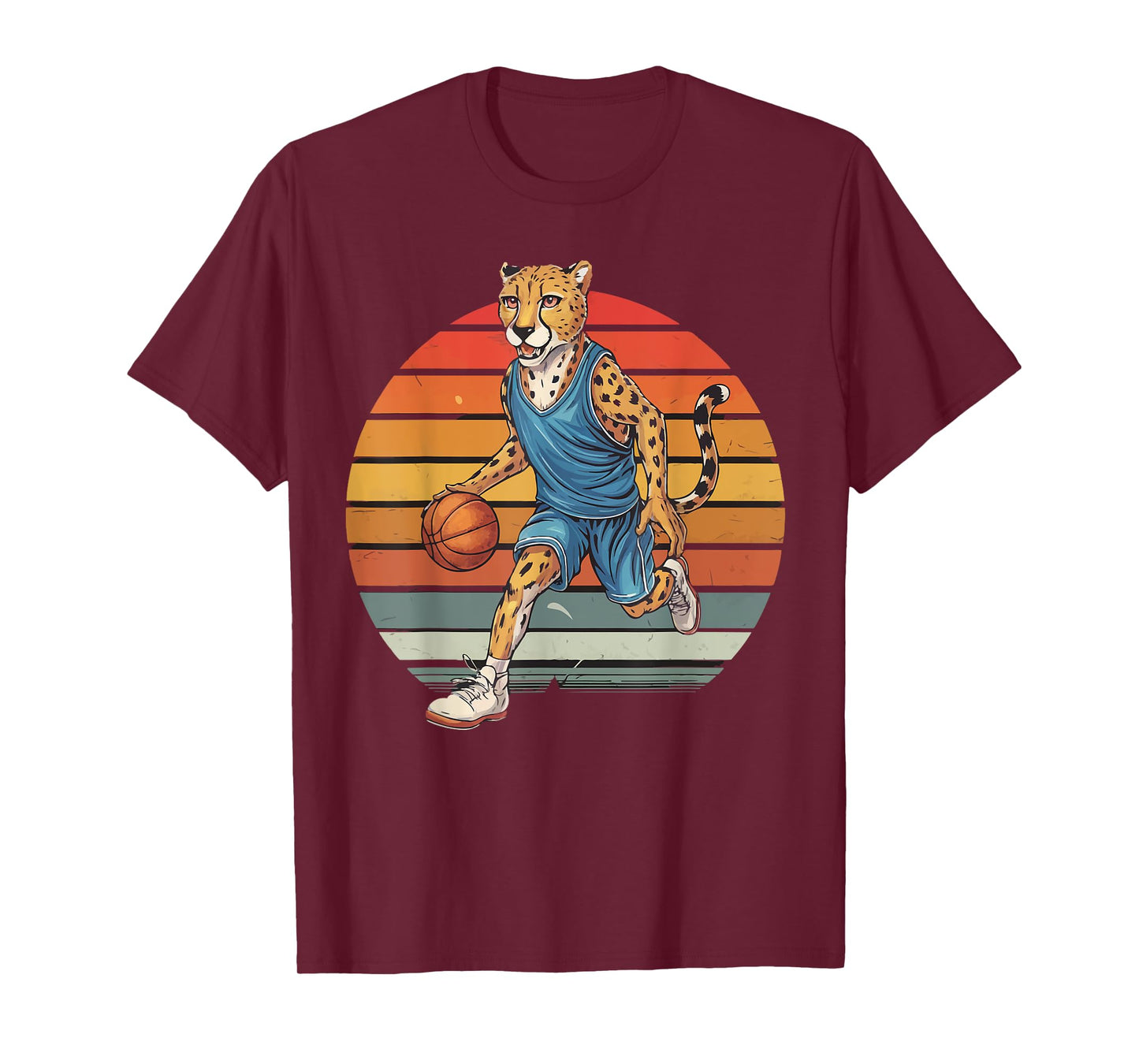Vintage cheetah Playing Basketball cheetah lovers basketball T-Shirt