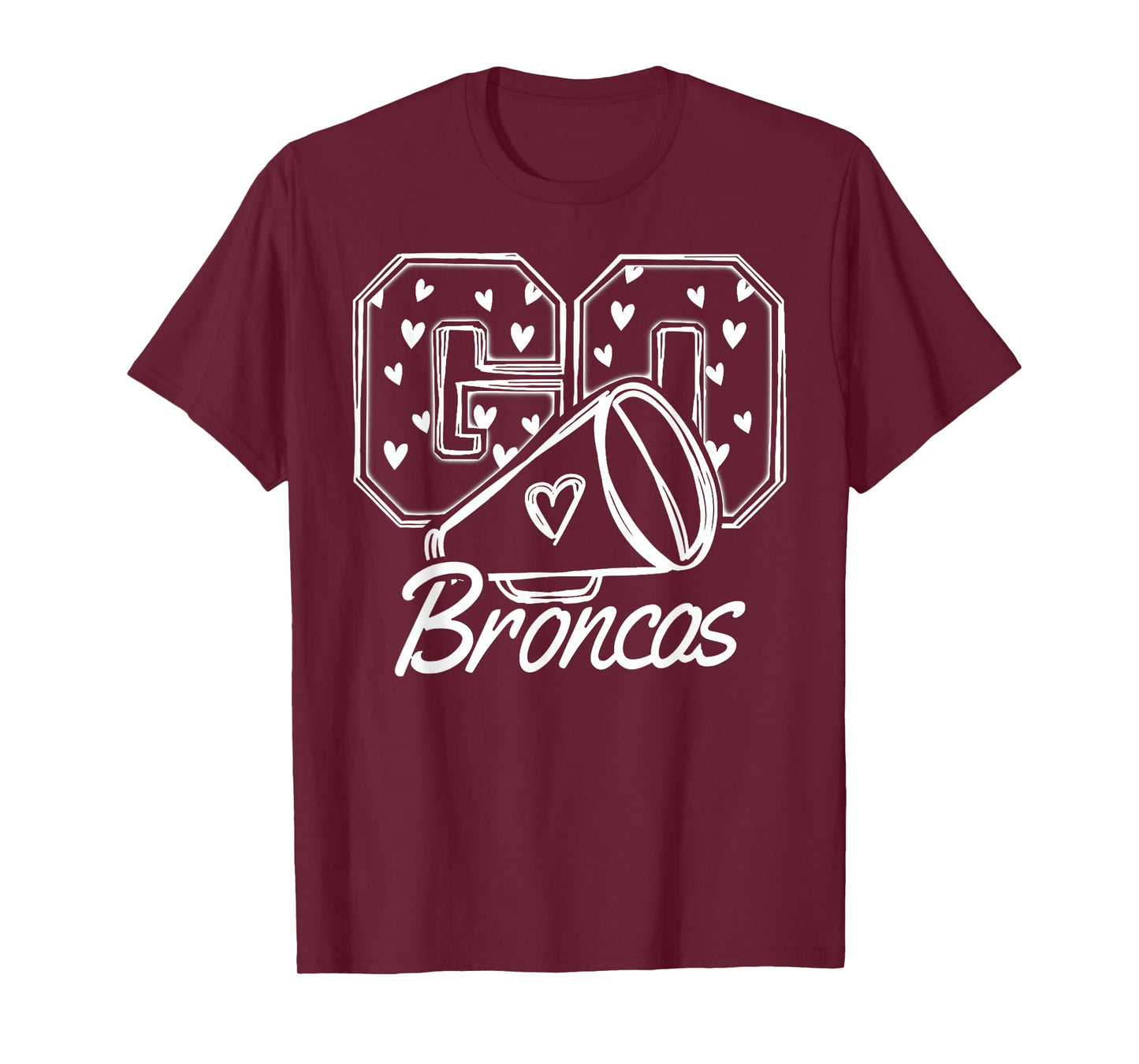 Vintage Broncos High School Go Broncos Pride Heart T-Shirt
