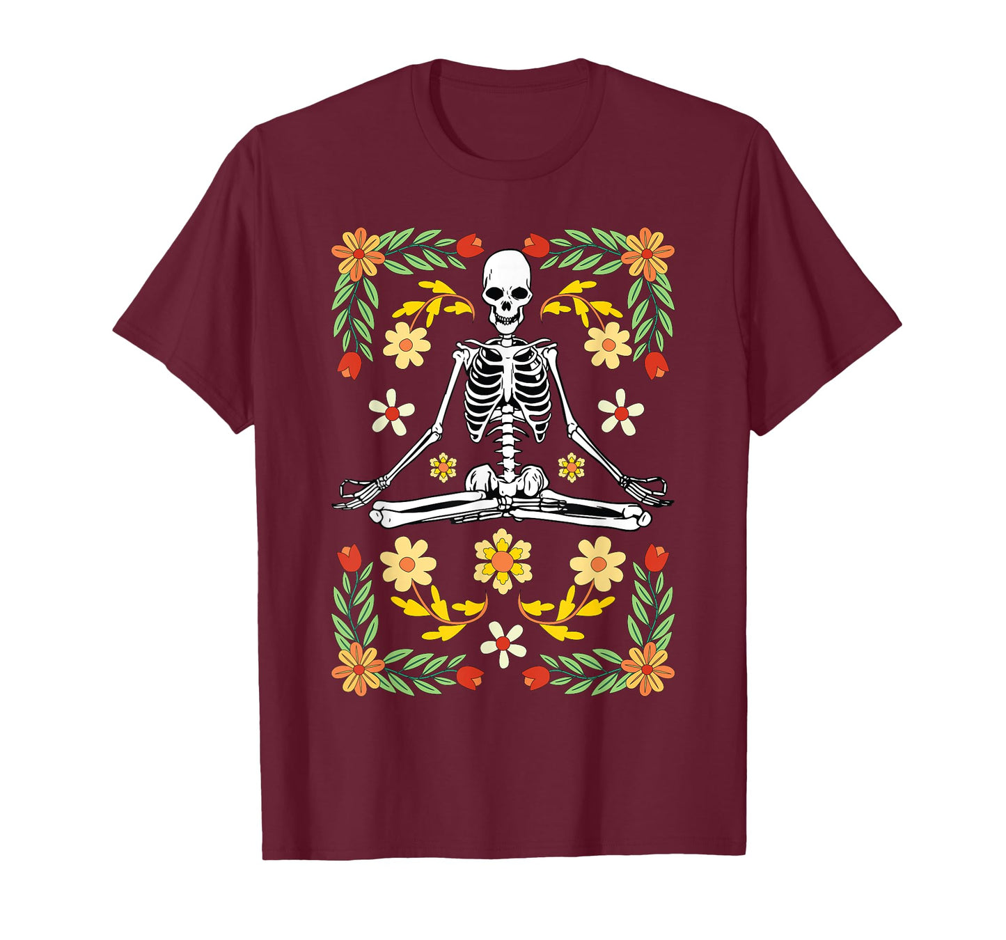 Meditating Skeleton Dia De Los Muertos Mexican Day of Dead T-Shirt