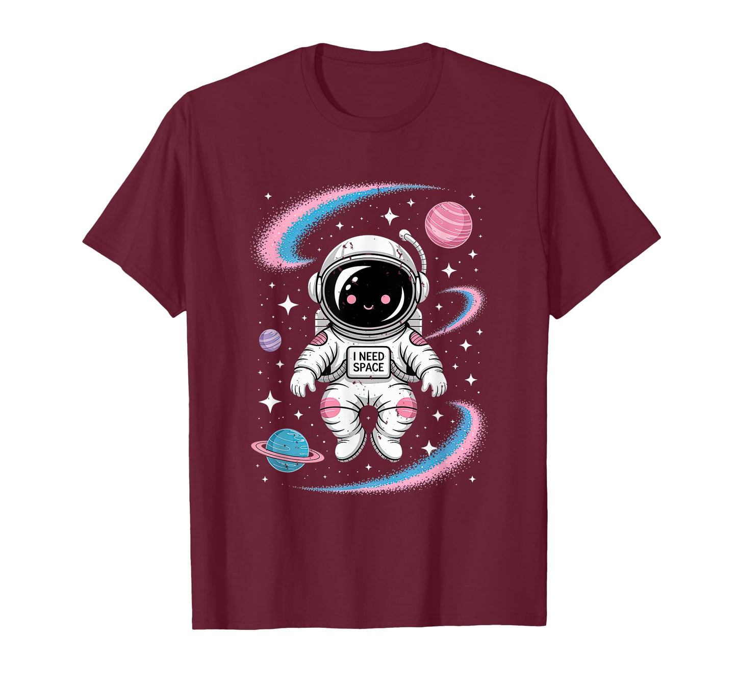 i need space cute astronaut floating with stars and planet T-Shirt