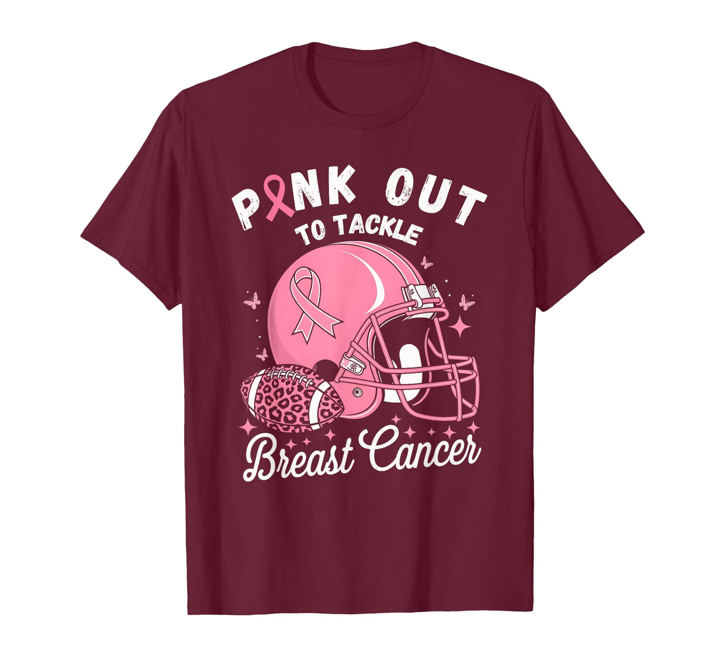 Pink Out Tackle Breast Cancer Awareness American Football T-Shirt