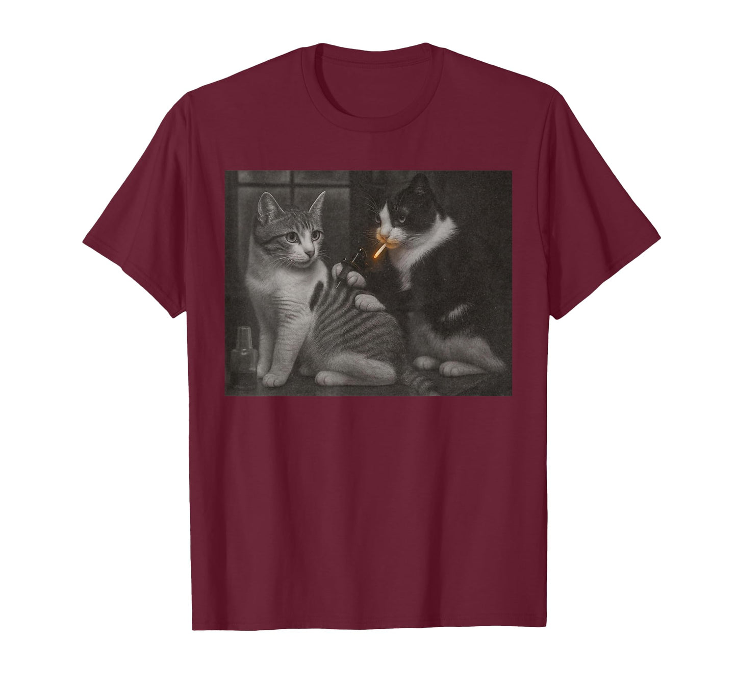 Vintage Cat Tattoo Inked Kitty Artist Funny Meme Men Women T-Shirt