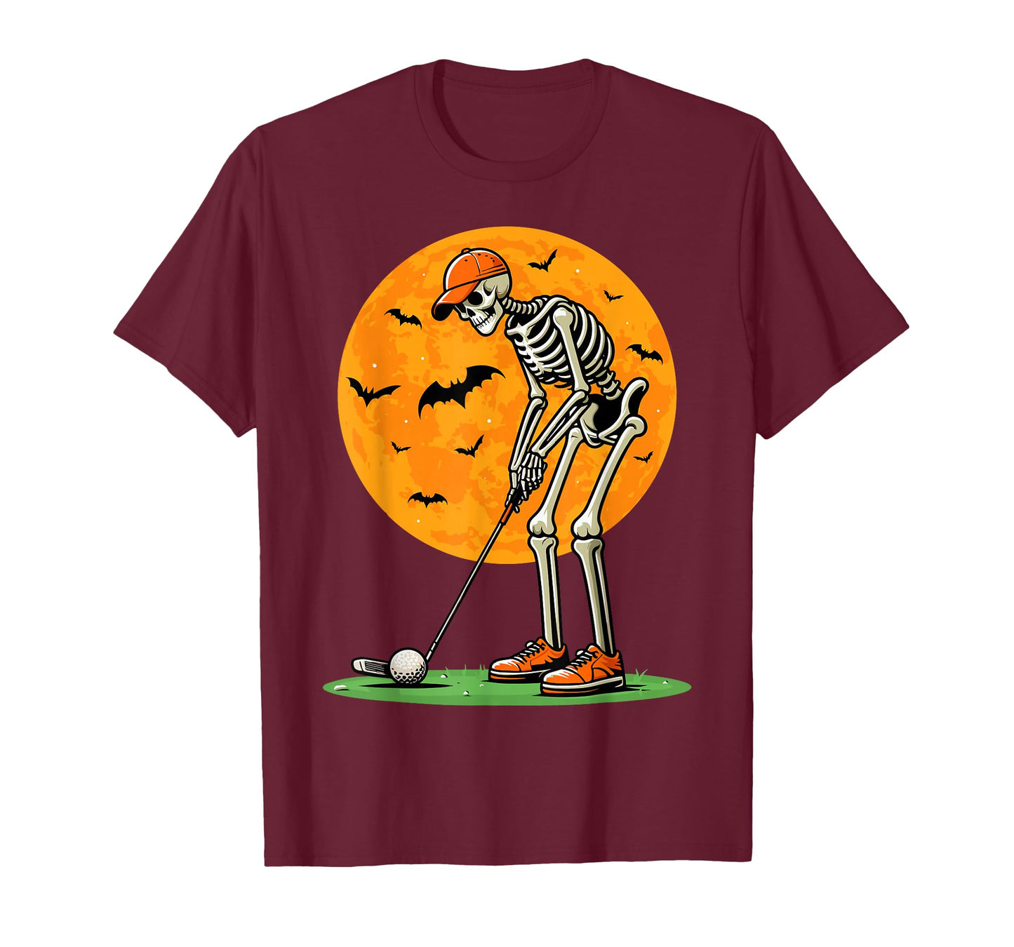 Halloween Golf Skeleton Spooky Golfer Halloween Golfing T-Shirt