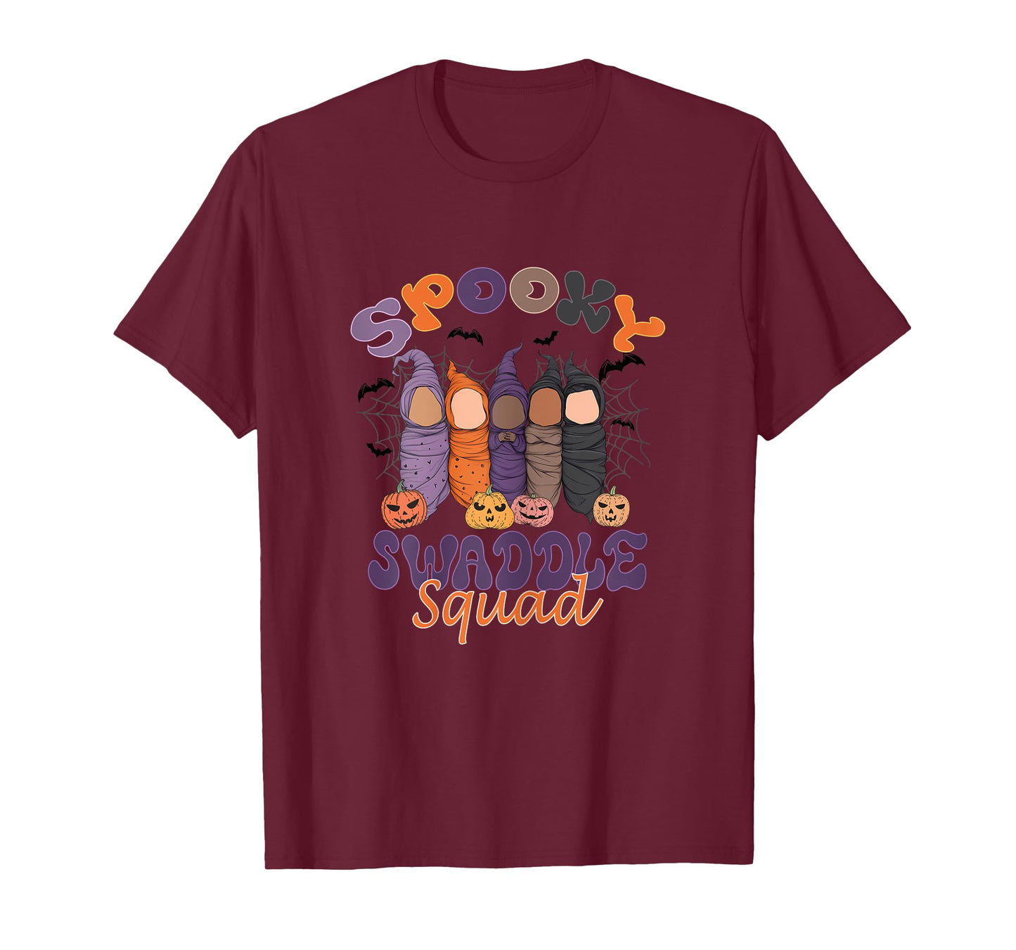 Womens Spooky Swaddle Squad Mother Baby Nurse Halloween Nursery T-Shirt