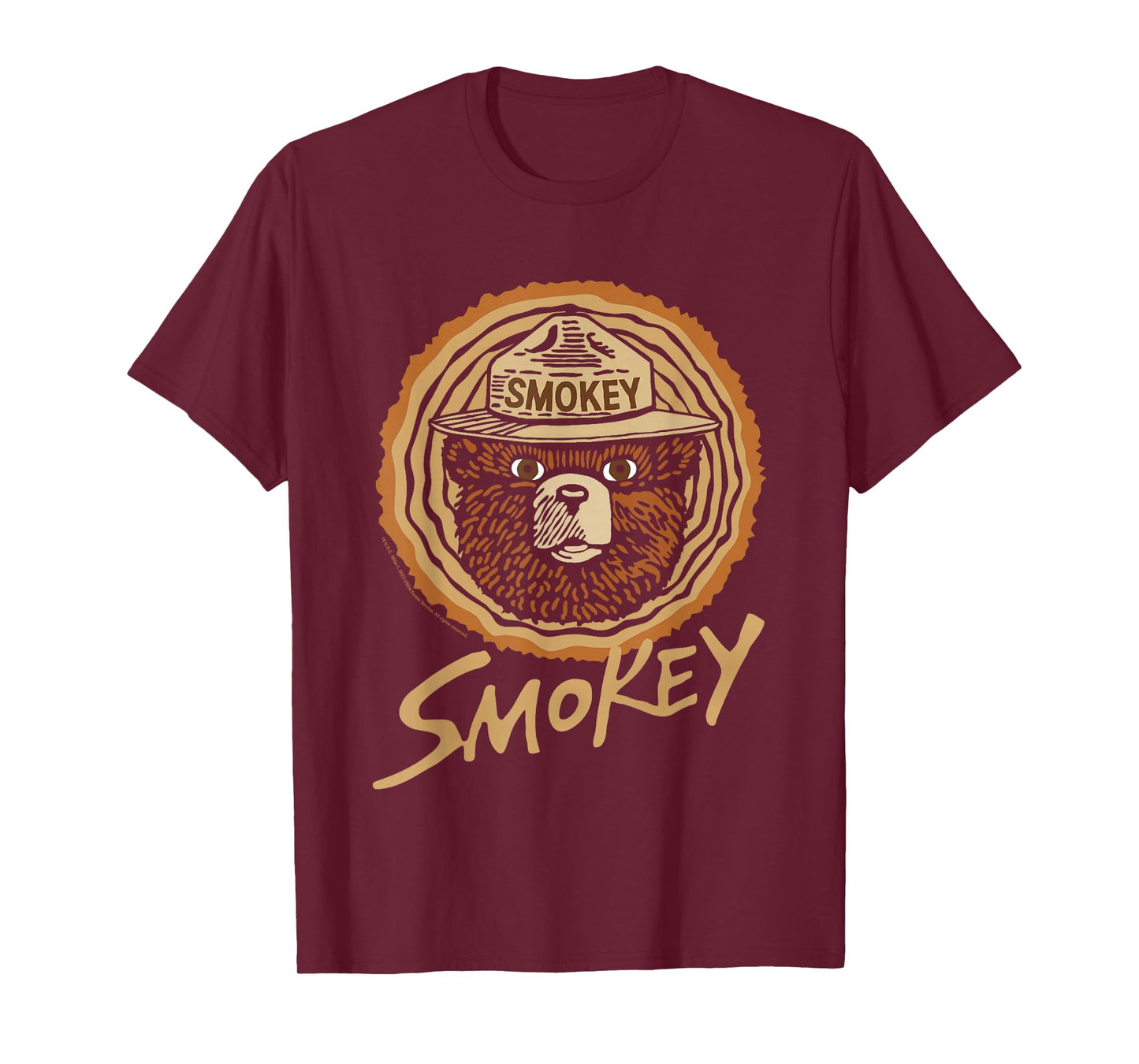 Smokey Bear Vintage Wood Cut Bear Face T-Shirt