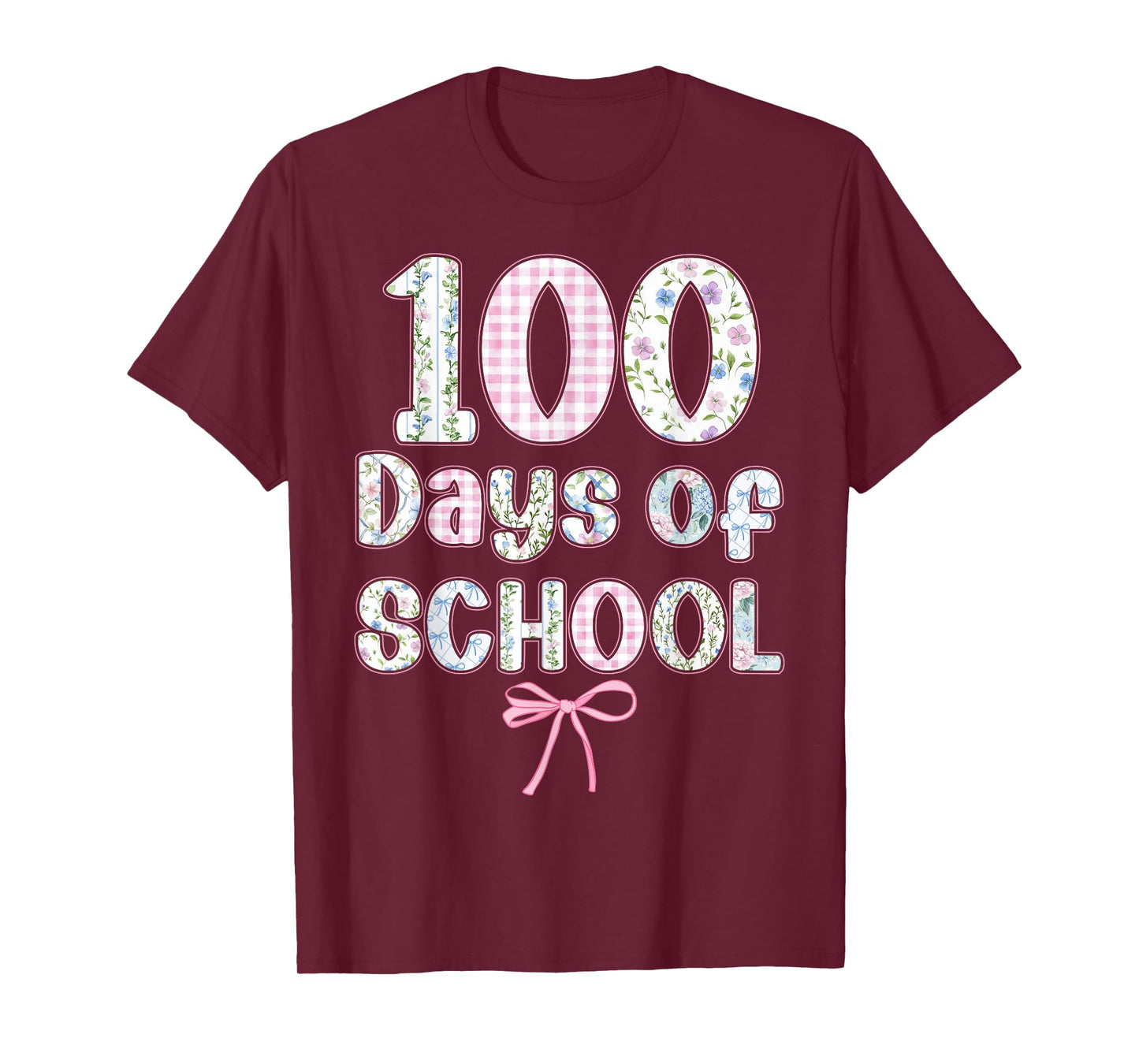 100 Days of School Coquette Bow 100th Day of School Teachers T-Shirt
