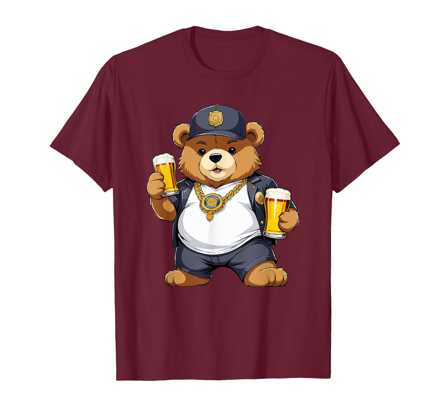 Big Fat Teddy Bear Gangster in Hip Hop Street Clothes T-Shirt
