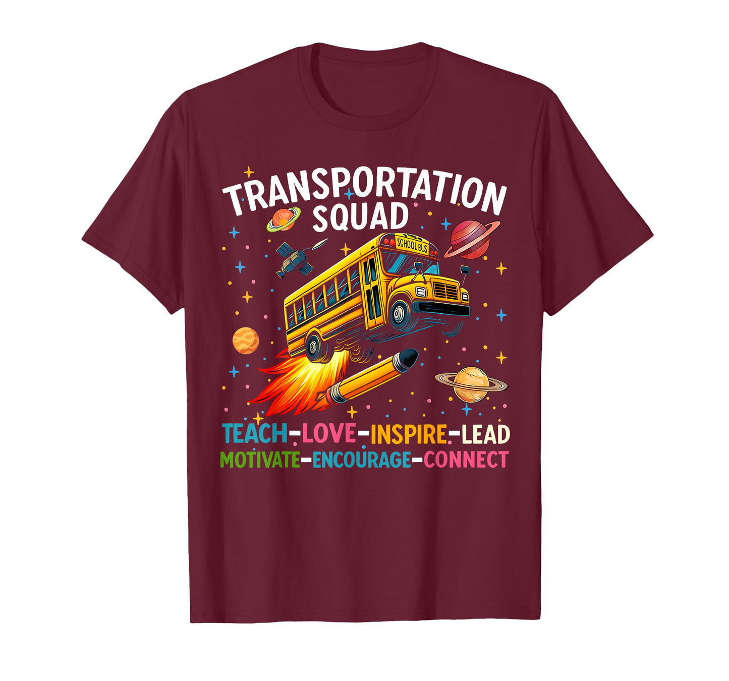 Transportation Squad Funny School Bus Back To School Retro T-Shirt