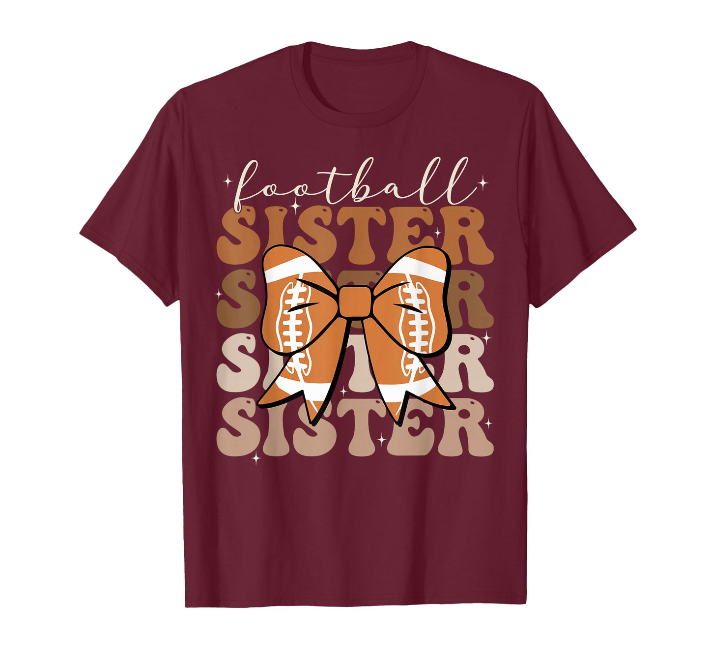 Football Sister Vintage Sport Lover Sister Mothers Da T-Shirt