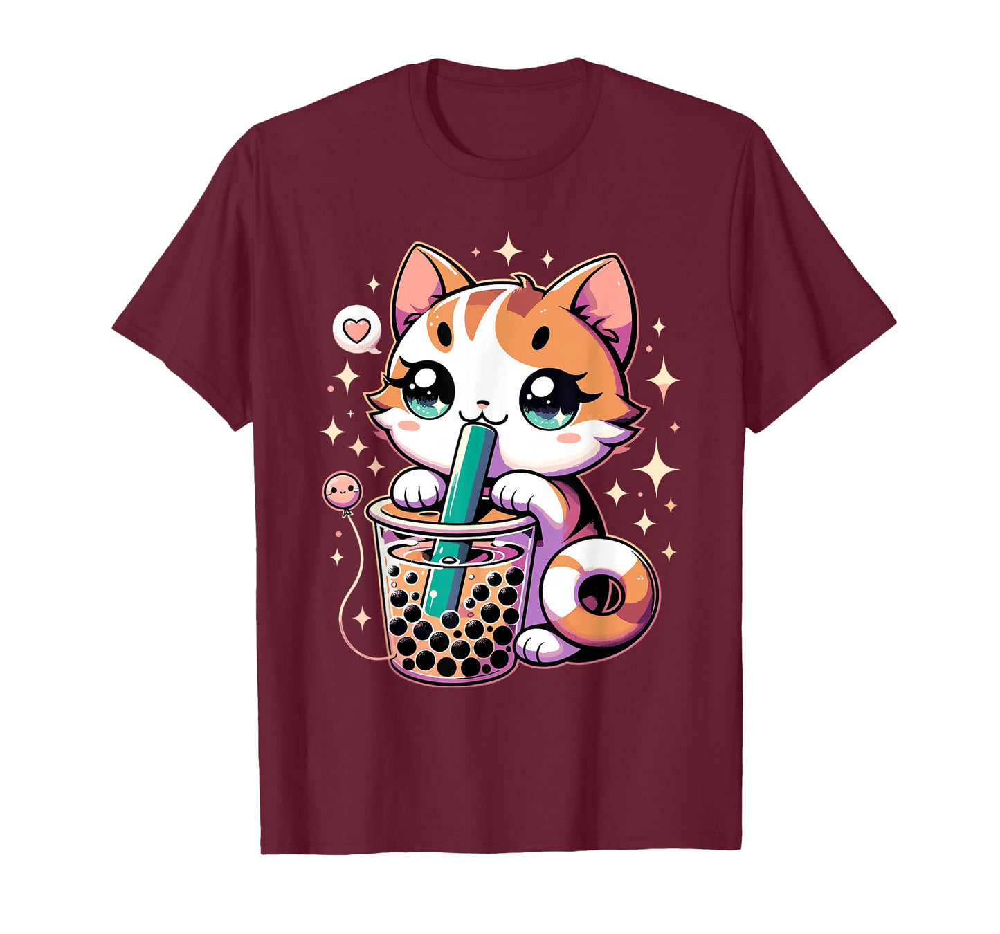 Cat Boba Japanese Kawaii Anime Kitty Bubble Tea Neko Teen T-Shirt