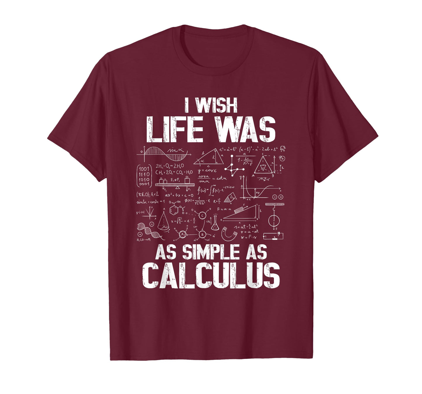 Funny Math Humor, Calculus Joke, I Wish Life was as Simple T-Shirt
