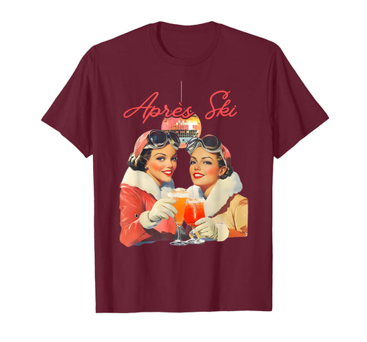 80s Apres ski Outfit Men Women Skier Freerider Skiing ski T-Shirt