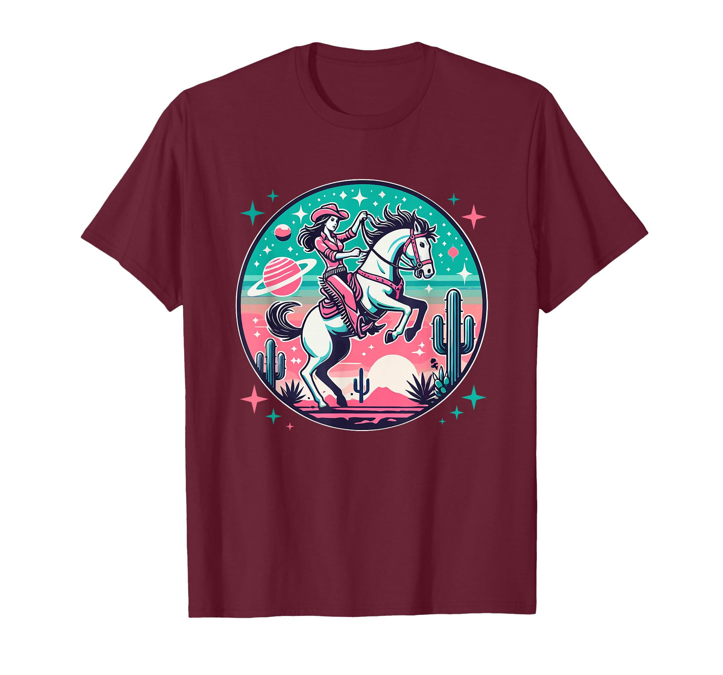 Space Cowgirl Outfit Cosmic Costume Galactic Western Riding T-Shirt