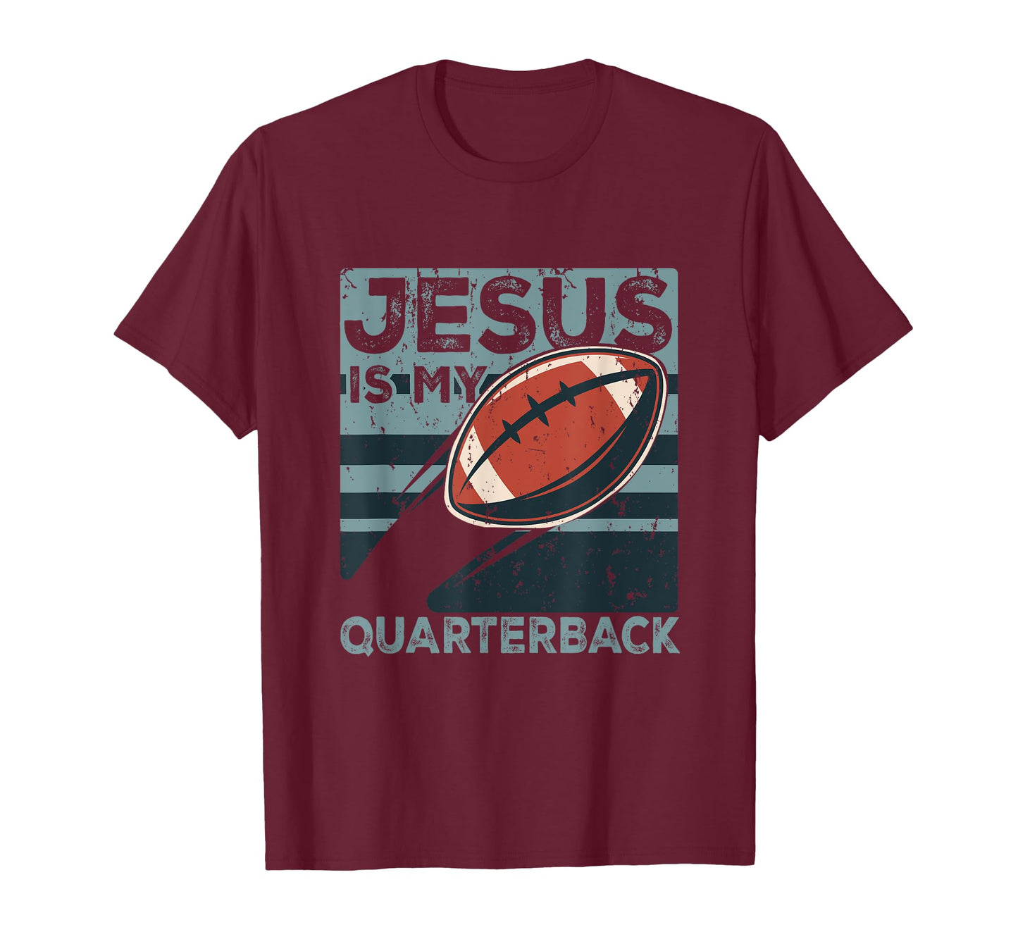 Jesus Is My Quarterback Christian Football Ball Sport Player T-Shirt