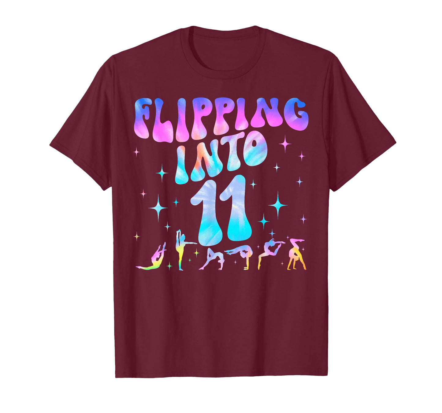 Flipping Into 11th Birthday Gymnastic 11 Year Old Girl Party T-Shirt