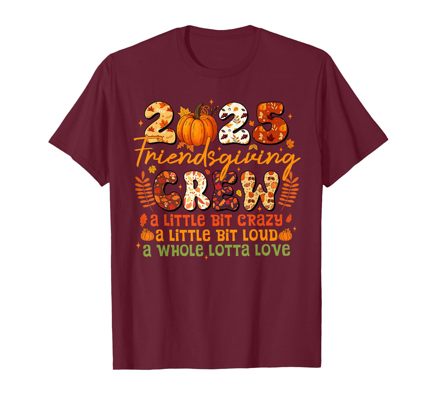 2025 Friendsgiving Crew Matching Funny Thanksgiving Pumpkin T-Shirt