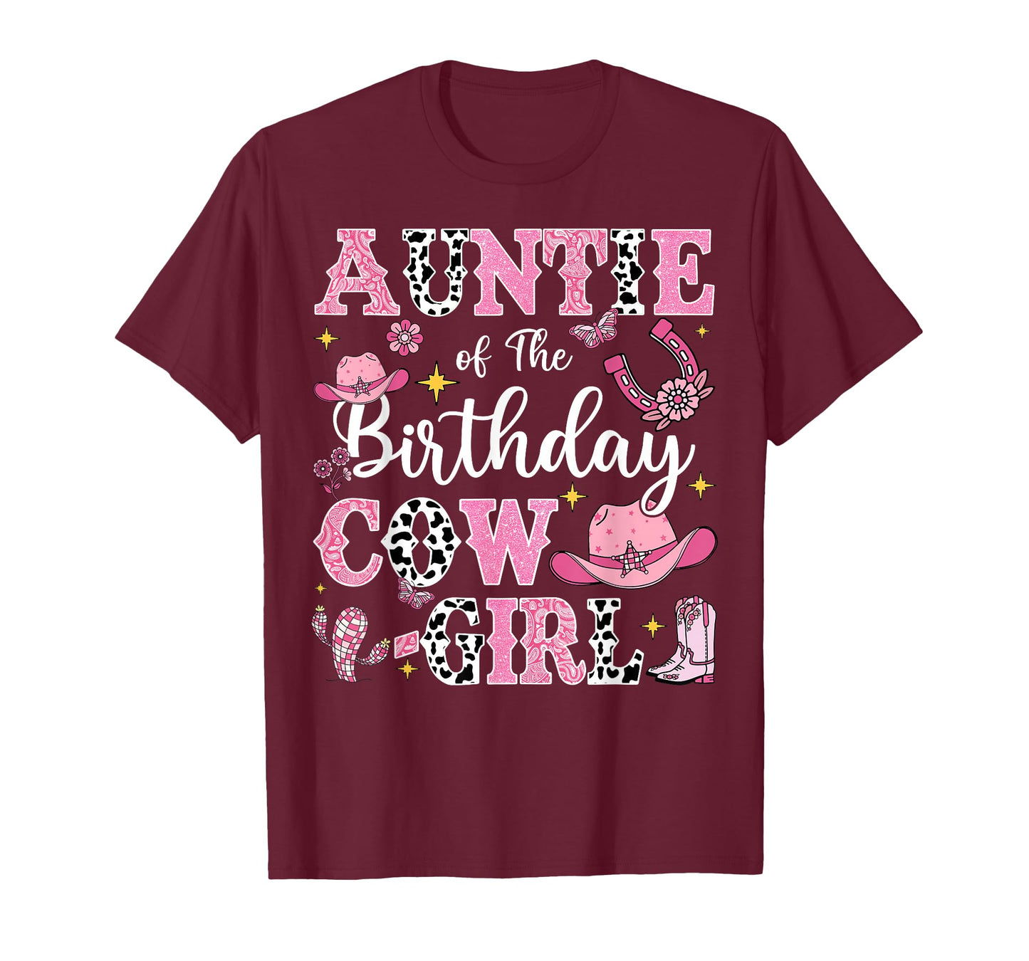 Auntie Of The Birthday Cow-Girl Rodeo Cow Girl Birthday T-Shirt