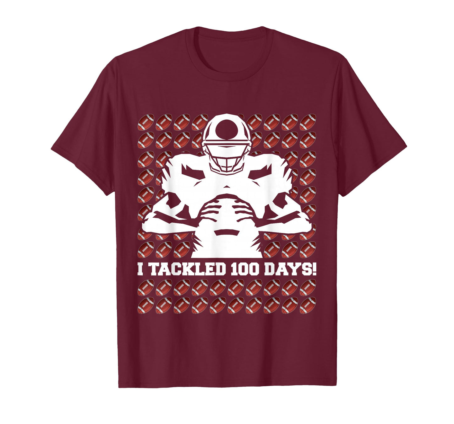100 Days of School Football I Tackled 100th Day Smarter Kids T-Shirt
