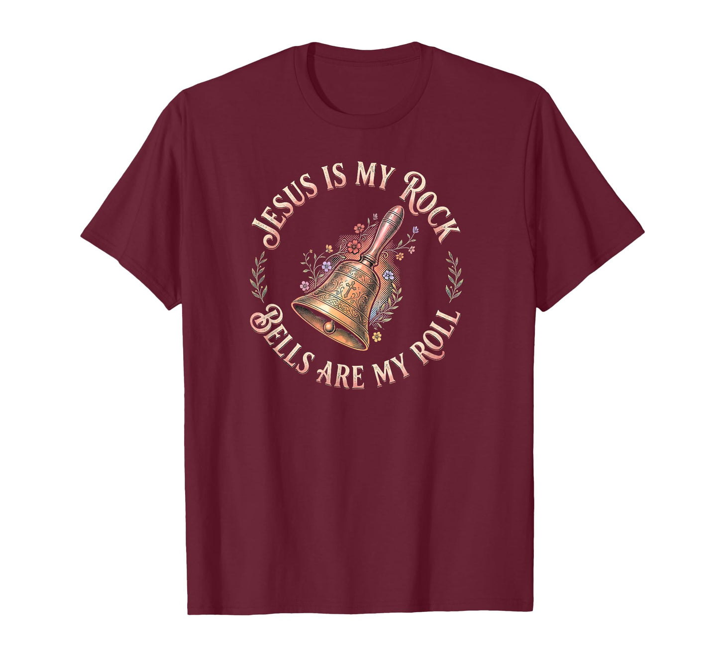 Jesus is My Rock Bells are My Roll Funny Handbell Choir T-Shirt