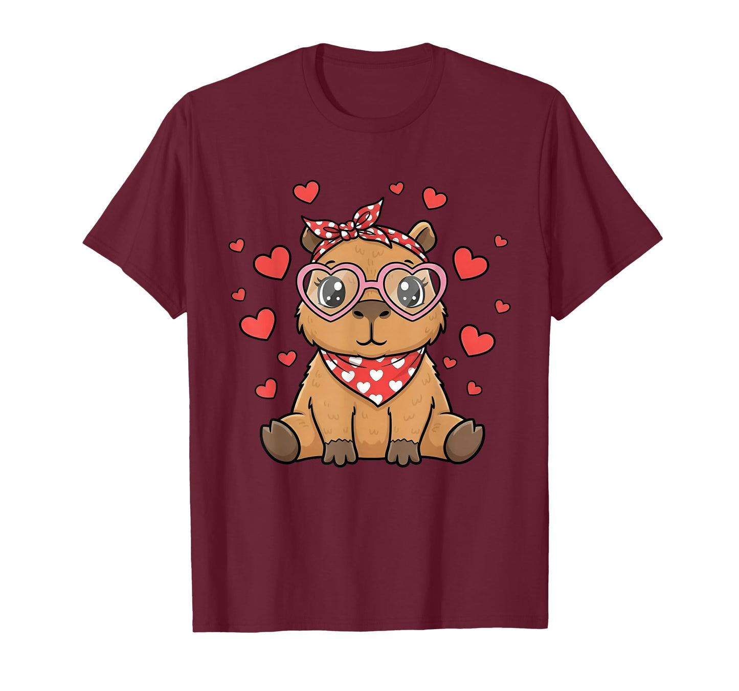 Capybara Valentines Day Girl Hearts Valentine Capybara Women T-Shirt