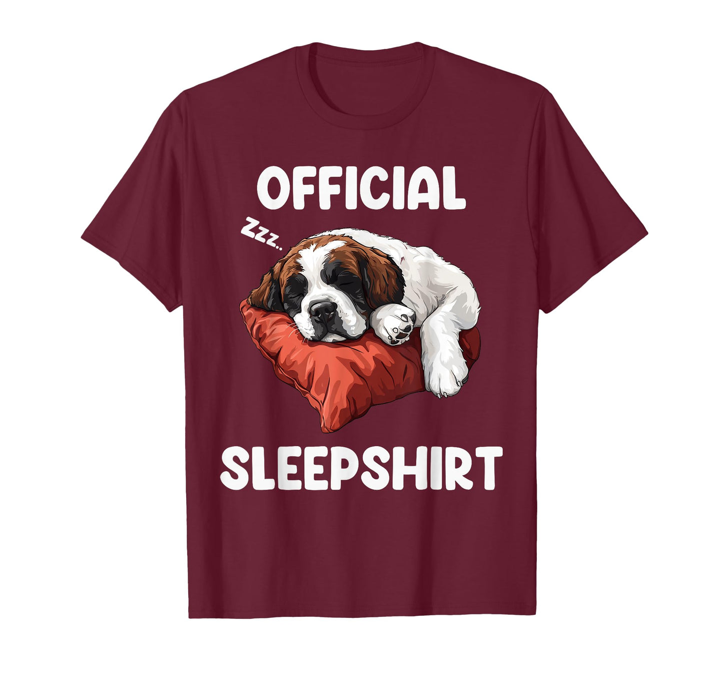 Official Saint Bernard Sleepshirt Cute Dog Lover Sleepwear T-Shirt