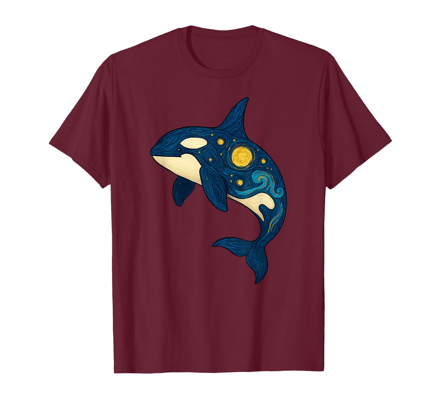 Orca Whale Starry Night Animal Lover Painting Boys Girls Kid T-Shirt
