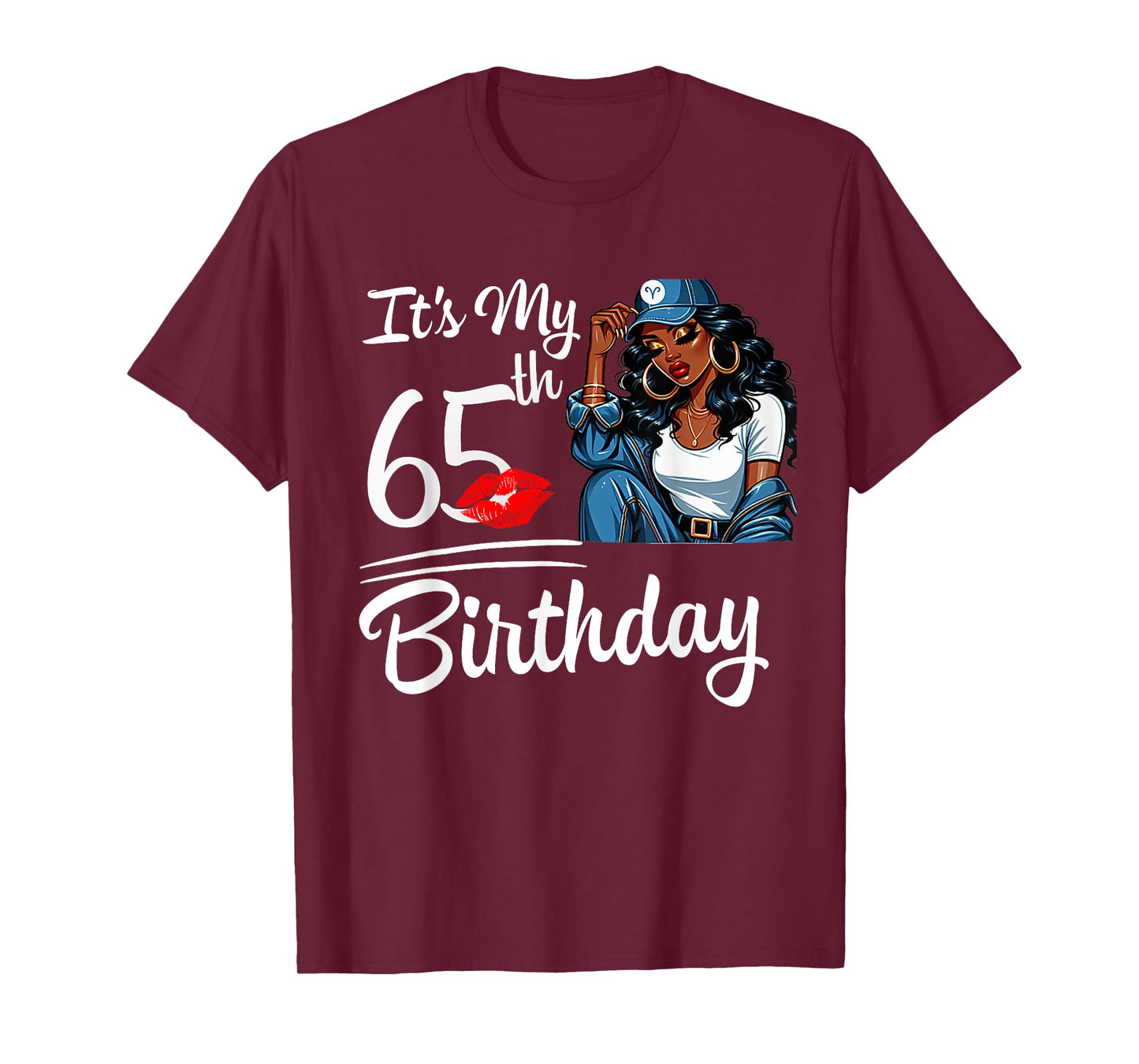 It's My 65th Birthday 65 Years Old Black Melanin Women Girl T-Shirt