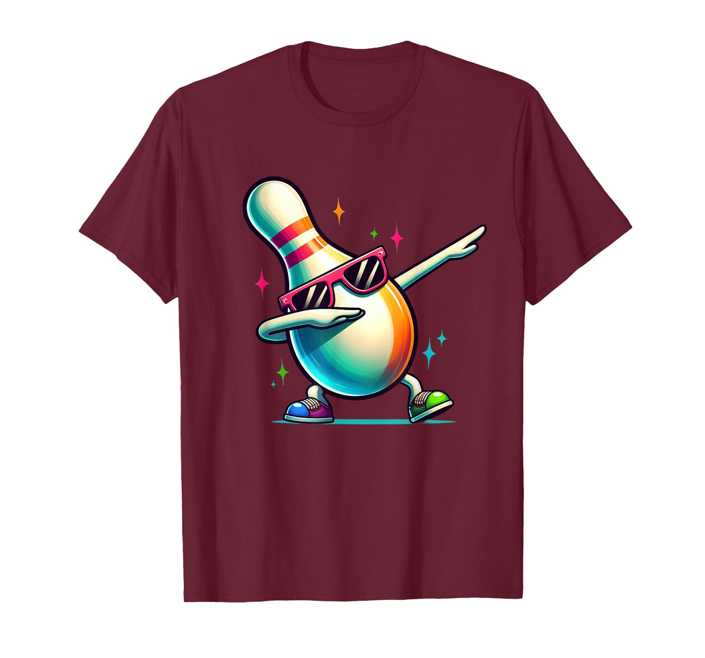 Bowling Pin Dabbing Sunglasses Bowler Player Kids Boys Men T-Shirt