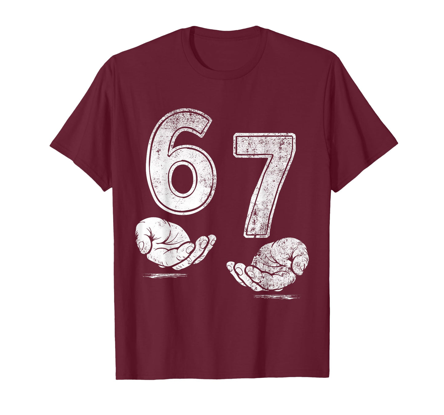 Six Seven Hands Funny 6 7 Meme Gen Alpha Slang Shirt T-Shirt